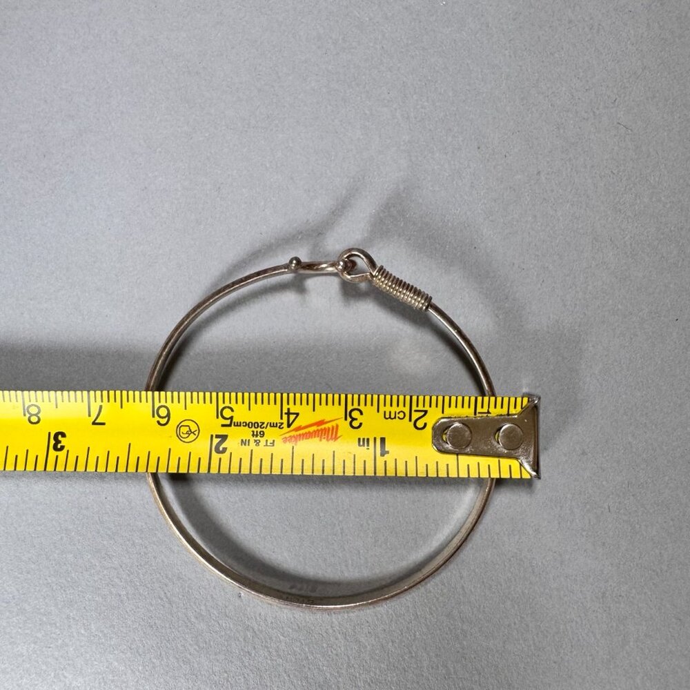 Solid Sterling Narrow Bangle Bracelet With Horses… - image 3